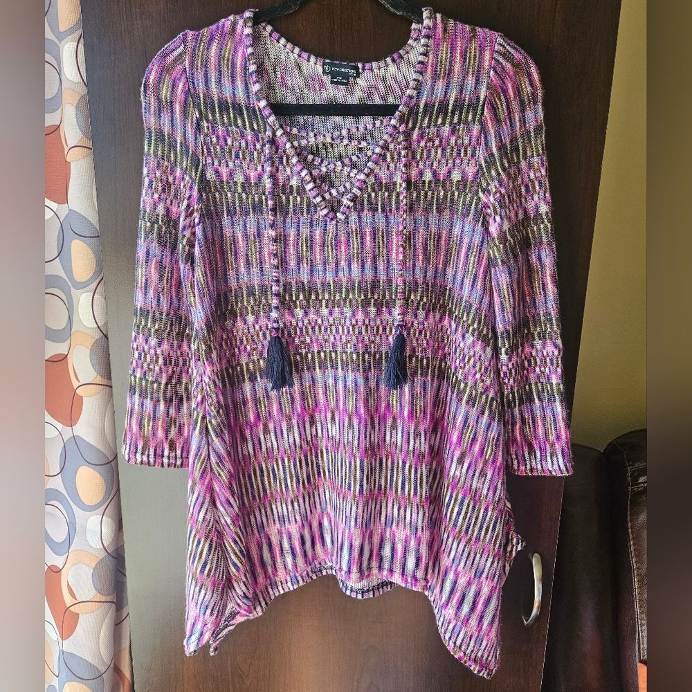 New Directions Pink and Purple Knit Tunic